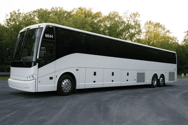exterior of Bus Rental Company Franklin coach bus